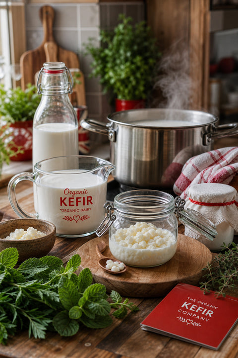 organik kefir seti hazırlanışı ve malzemeler