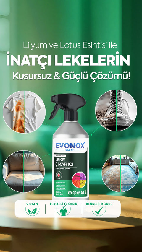 Evonox Clean Çok Amaçlı Ultra Güçlü Leke Çıkarıcı Sprey