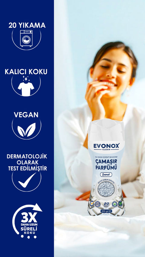 Evonox Clean Granül Çamaşır Parfümü – Beyaz Sabun Kokusu