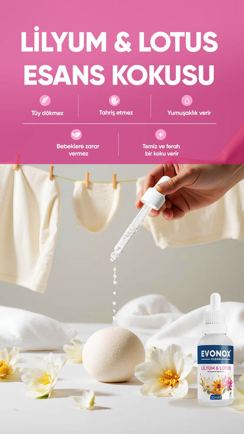 Evonox Clean Yün Kurutma Topu Esansı – Lilium Lotus