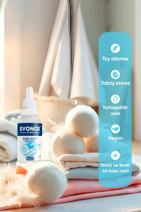 Evonox Clean Yün Kurutma Topu Esansı – Baby Soft