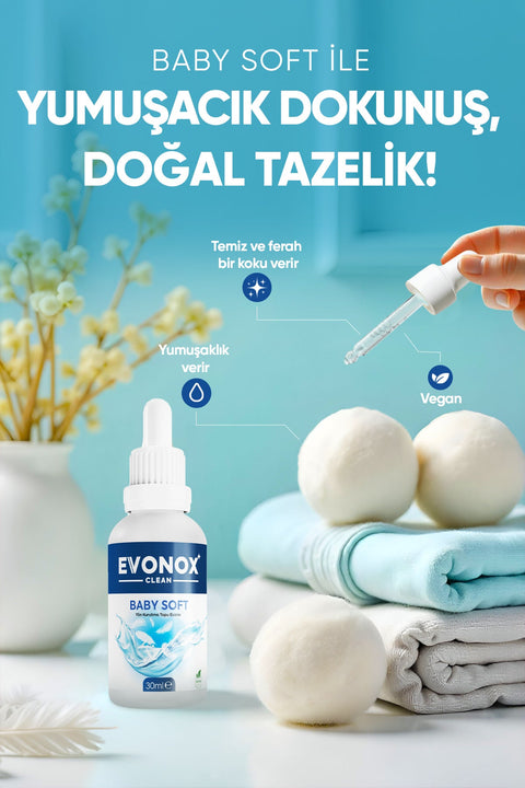 Evonox Clean Yün Kurutma Topu Esansı – Baby Soft