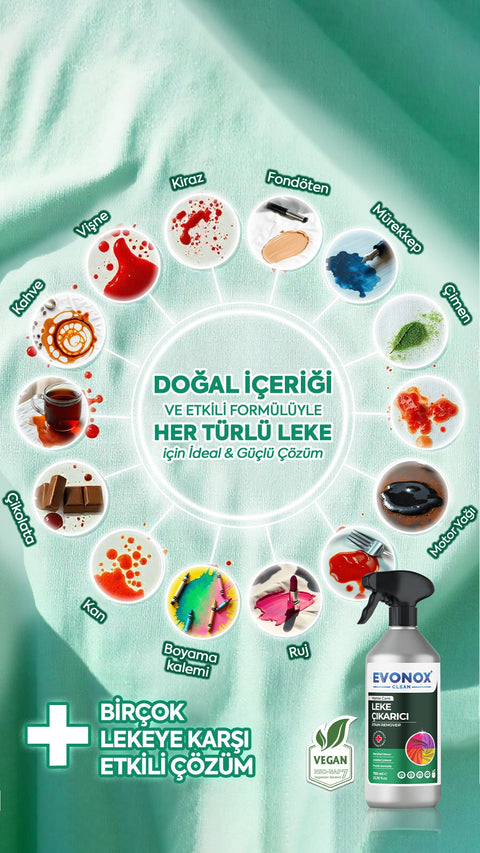 Evonox Clean Çok Amaçlı Ultra Güçlü Leke Çıkarıcı Sprey