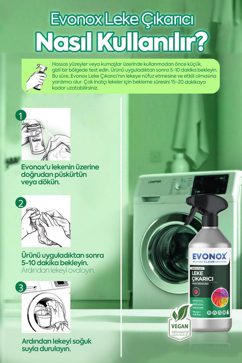Evonox Clean Çok Amaçlı Ultra Güçlü Leke Çıkarıcı Sprey