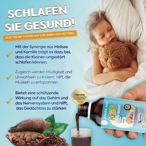 Zühre Ana Kids Good Night – Melisa ve Papatya İçerikli Uyku Şurubu