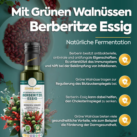 Zühre Ana Yeşil Cevizli Berberin Sirkesi Doğal Fermantasyon