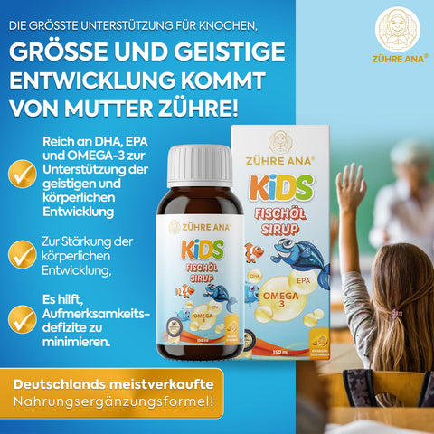 Zühre Ana Kids Omega-3 – Portakallı Balık Yağı Şurubu