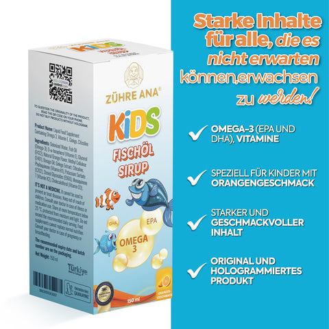 Zühre Ana Kids Omega-3 – Portakallı Balık Yağı Şurubu