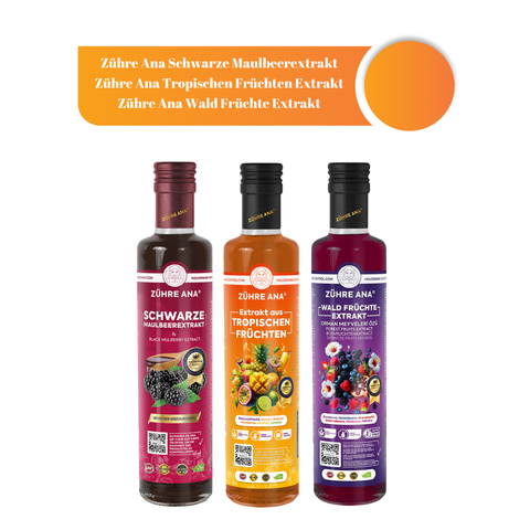 Meyve Özü Seti (Karadut Özü, Orman Meyveleri  Özü ve Tropikal Meyve Özü)